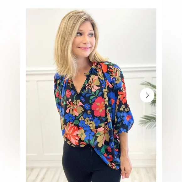 Entro silky floral blouse size XL - Picture 1 of 5